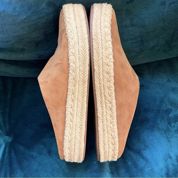 VINCE Ulla Hemp Leather Espadrille Platform Tan Mules SIZE 9.5 NWOT $230. NICE! - Picture 5 of 12